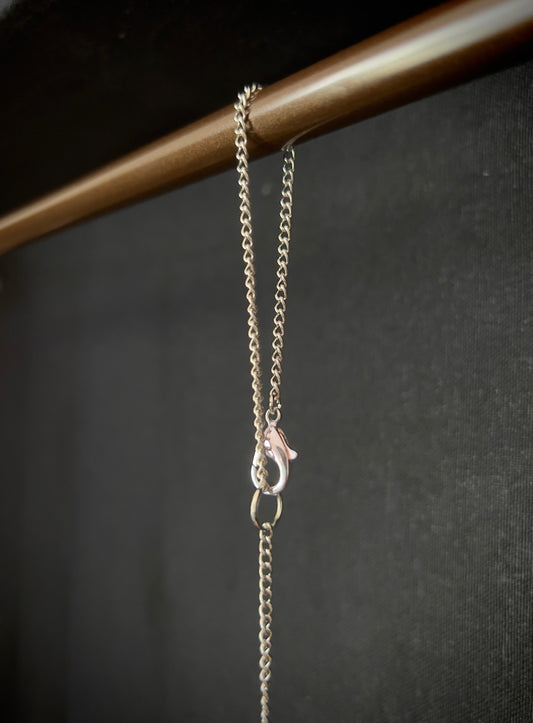 LUXE Charm - Silver Cutesy Moon w/ Rose Quartz