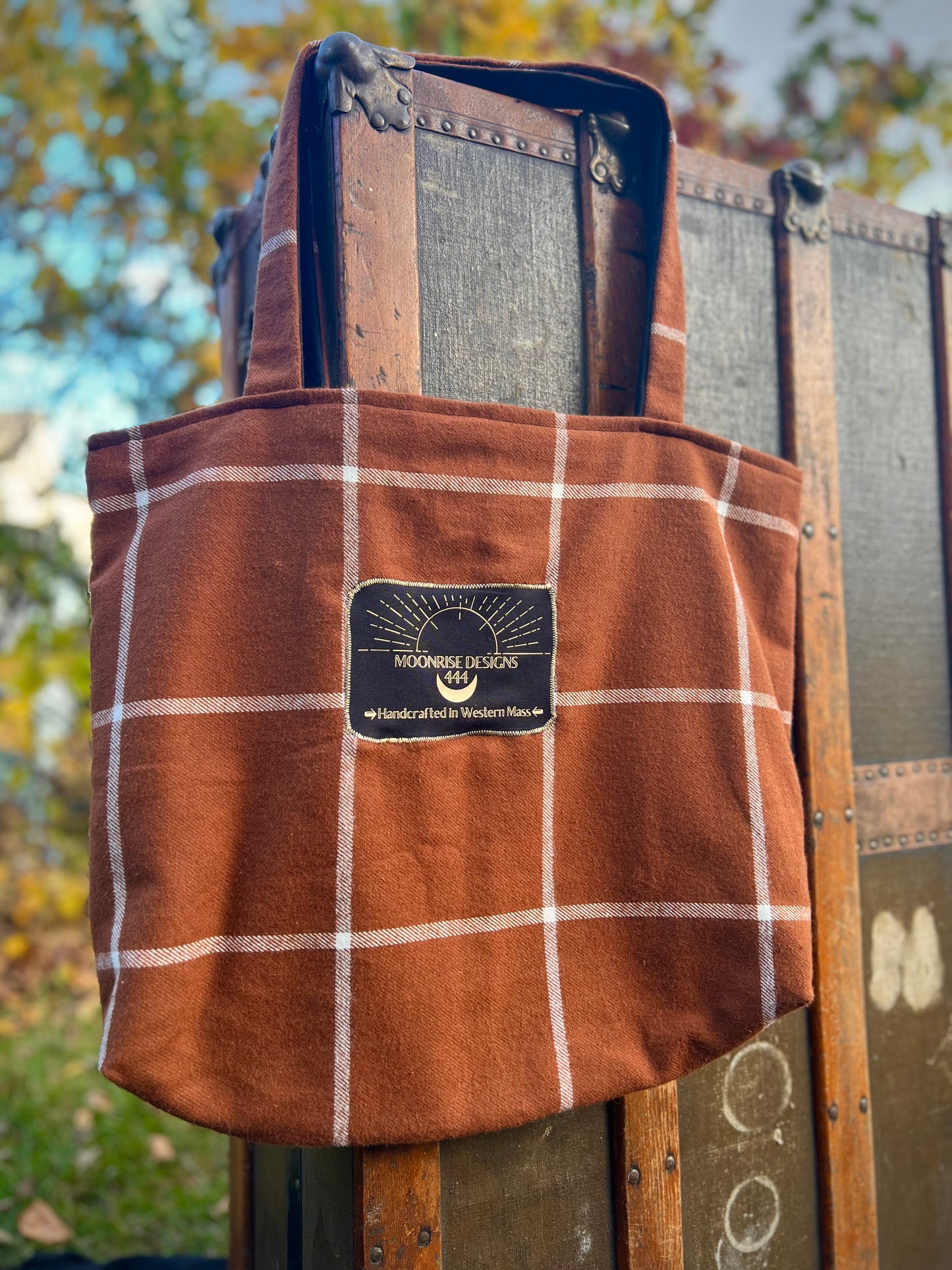 Tote Bag - Burnt Orange Plaid