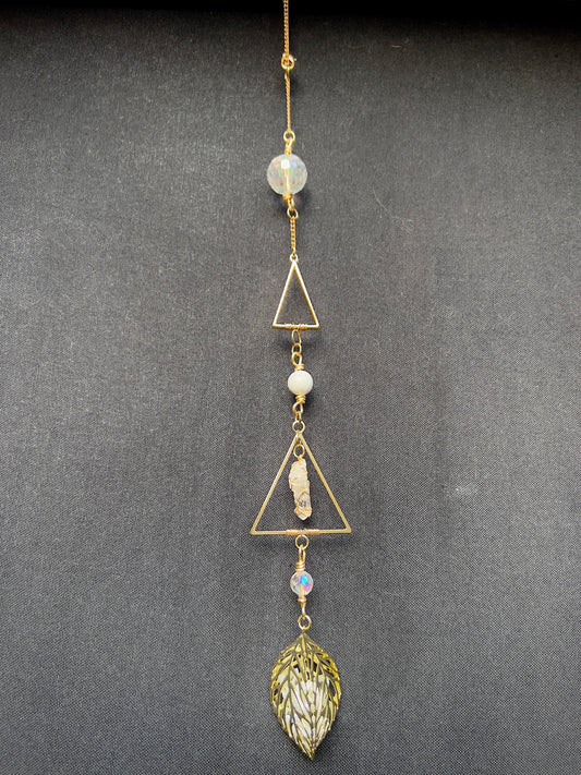 LUXE Charm - Gold Leaf w/ Clear Quartz - Charm