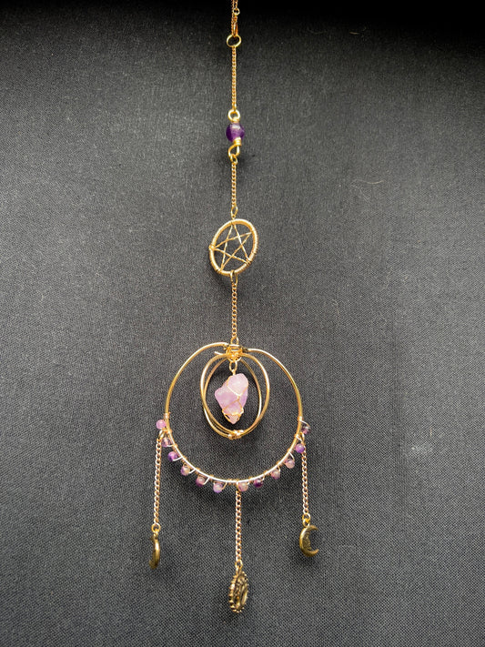 LUXE Charm - Gold Pentacle w/ Amethyst